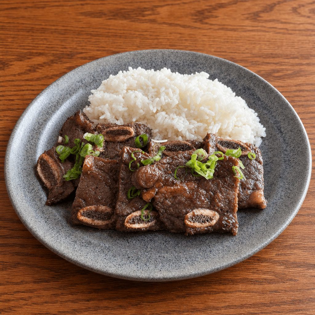 Kalbi (Beef Short Ribs) Platter.